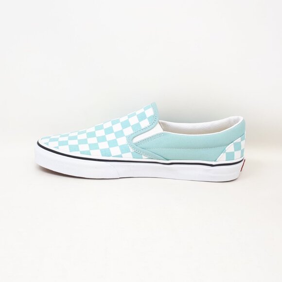 Vans Classic Slip On Checkerboard Canal Baby Blue Low Shoe Sneaker Womens Size - Picture 2 of 11